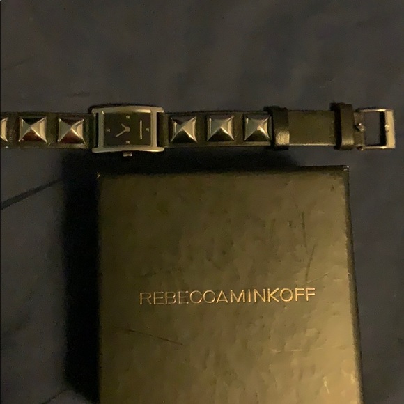 Rebecca Minkoff Silver Studded Leather Wrap Watch - Picture 4 of 5